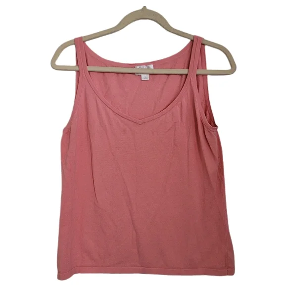 Ann Taylor LOFT Top Womens XL Pink Sleeveless Knit Tank Top - Picture 1 of 7